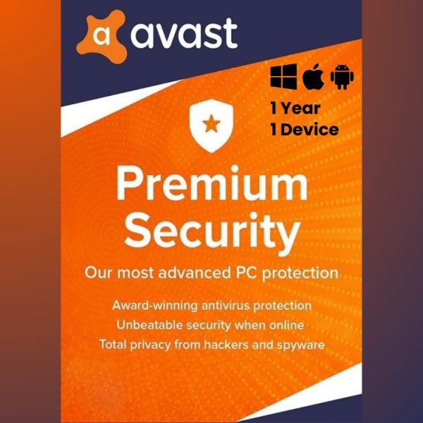 Avast premium security 1 year 1 device